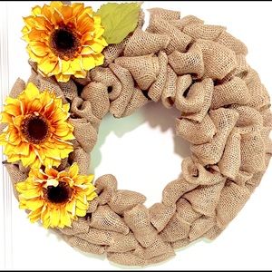 Burlap Sunflower Wreath custom designed